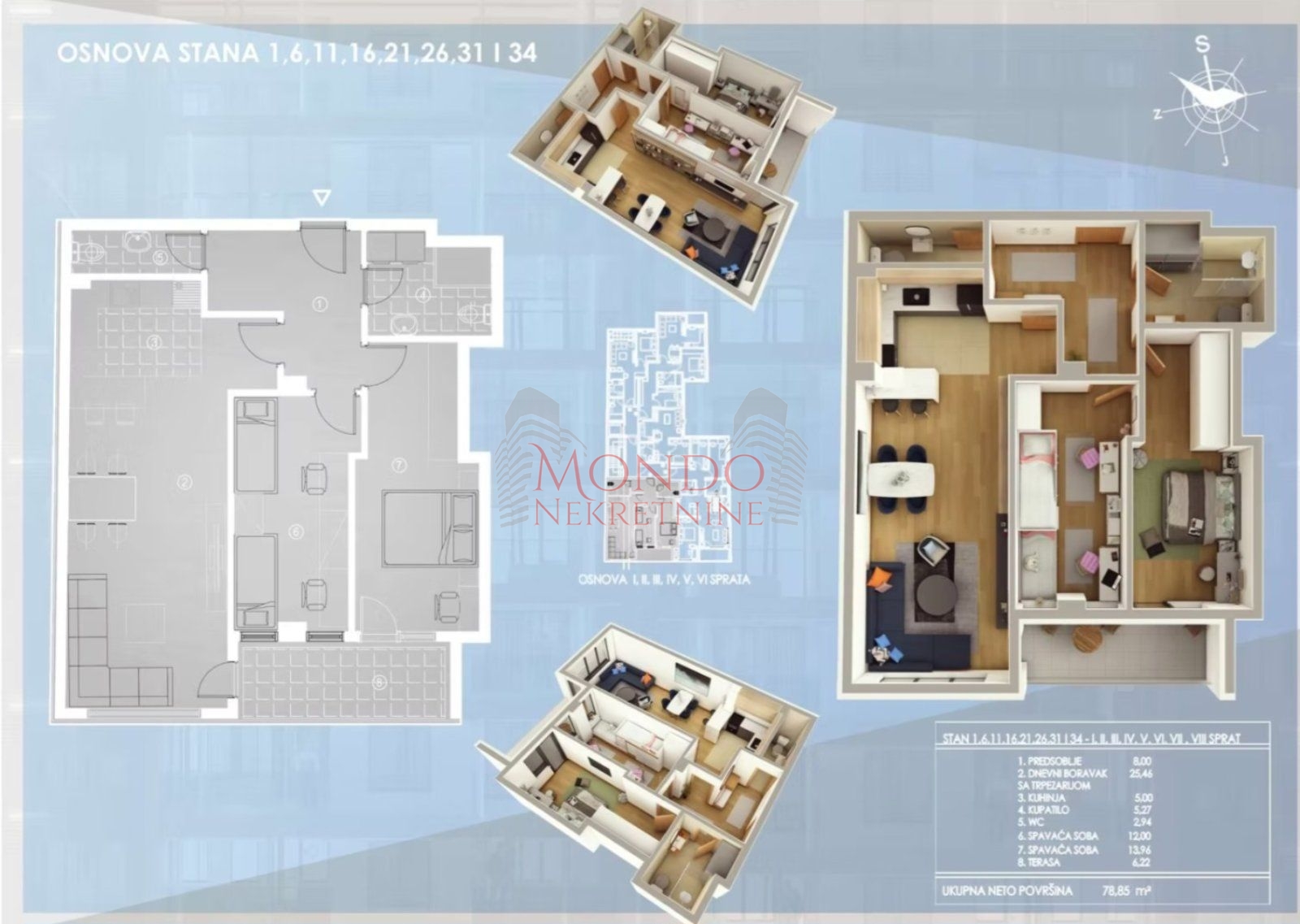 Dvoiposoban stan u samom centru grada, novogradnja